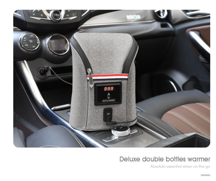 ThermiGo™ Grijač za Dječje Bočice – Dvostruki Grijač s Auto Punjačem i Prikazom Temperature