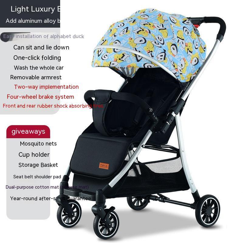 Velora™ Light Luxury Kolica – Četverokotačna Premium Edicija s Gumenim Kotačima (Više Boja)