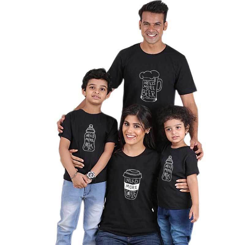 FamilyCotton™ Pamučne Majice za Mame, Tatu i Djecu – Klasične Boje i Savršene Veličine