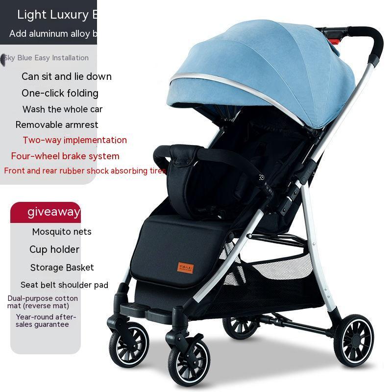 Velora™ Light Luxury Kolica – Četverokotačna Premium Edicija s Gumenim Kotačima (Više Boja)