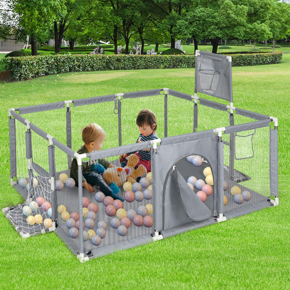 🎉 Sigurno i Zabavno Igraće Igralište za Djecu – Sklopivi Baby Playpen s Lopticama i Sportskim Dodacima