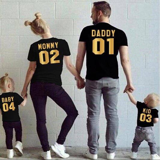 FamilyPrint™ Pamučne Majice s Printom – Kratki Rukav, Usklađeni Stil za Mamu, Tatu i Djecu
