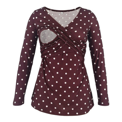 Elegantna Bluza s Dubokim V-Izrezom i Printom | Dugih Rukava | Chic Jesensko-Proljetni Stil