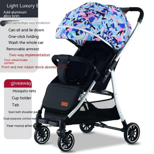 Velora™ Light Luxury Kolica – Četverokotačna Premium Edicija s Gumenim Kotačima (Više Boja)