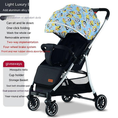 Velora™ Light Luxury Kolica – Četverokotačna Premium Edicija s Gumenim Kotačima (Više Boja)