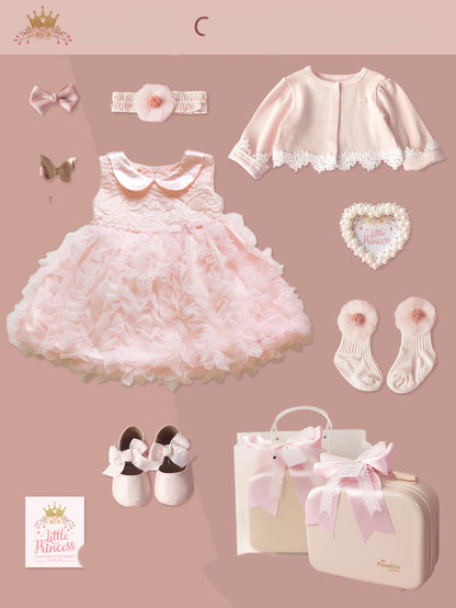 MINIKID Poklon Set za Bebe – Haljinica, Cipelice i Dodaci u Elegantnoj Kutiji