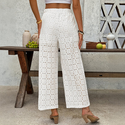 Ženske Pamučne Hlače Ravnog Kroja – Tanke, Bijele | S–XL