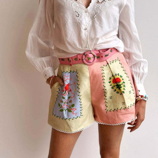 Ženski Street Style Set – Košulja s Gumbima + Hlače | Tanka Poliester Tkanina | Roza | S–2XL