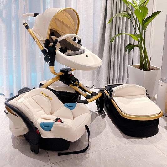 Aeris™ Multifunkcionalna High-View Kolica s Košarom za Spavanje – Titanium Okvir & PU Kotači (Više Stilova)